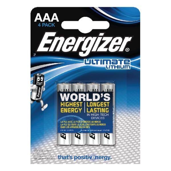 Energizer AAA Ultimate Lithium Batteries (4 Pack) 632965