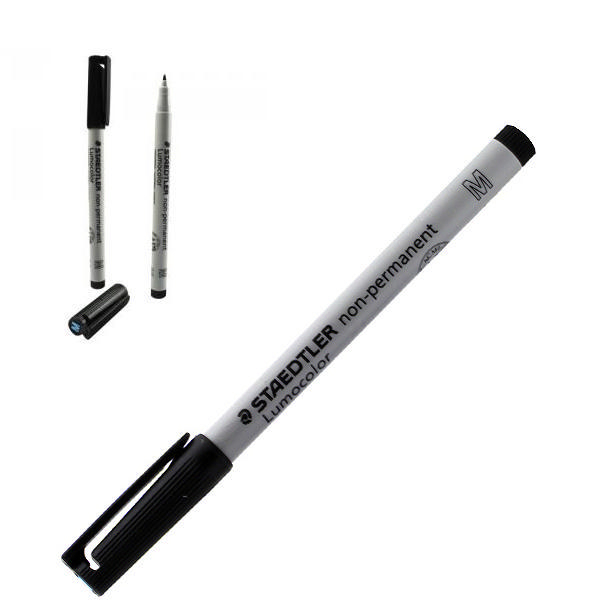 Staedtler Lumocolor Medium Tip Water Soluble OHP Black Pen (10 P